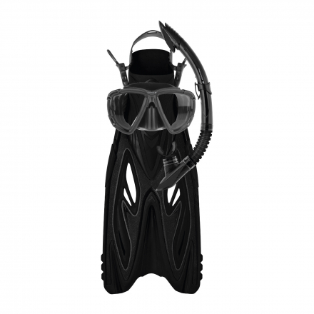 Mirage FSet07 Rayzor Adult Mask, Snorkel & Fin Set - Black