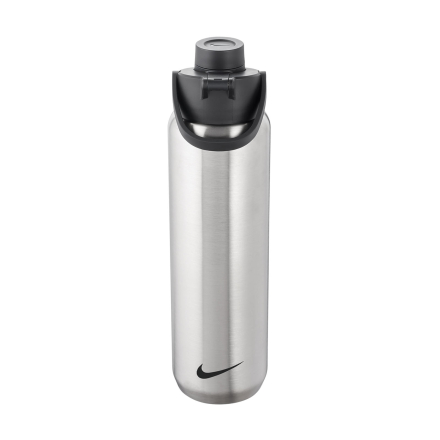 Nike S/S Recharge Chug Bottle - 24oz - Brushed Stainless Steel/Black/Black