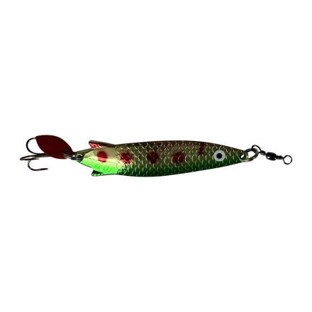 Fishfighter Toby - Green/Gold W/ Red Dot 