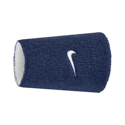 Nike Swoosh Reversible Double Wristbands - Navy/White
