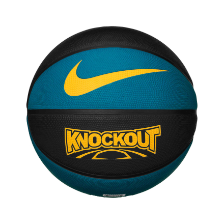 Nike Knockout Basketball - Black/Green Abyss/University Gold - Sz.7