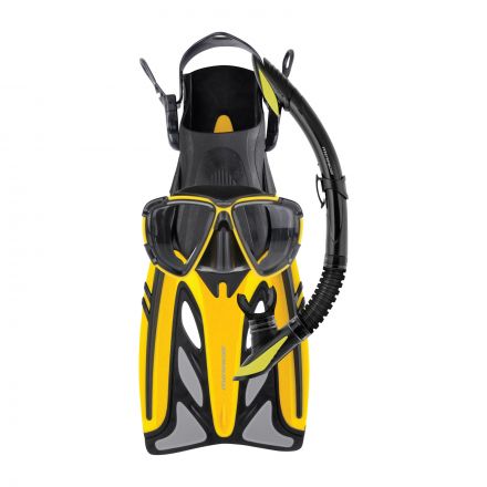 Mirage FSet43 Crystal Adult Mask, Snorkel & Fin Set - Yellow