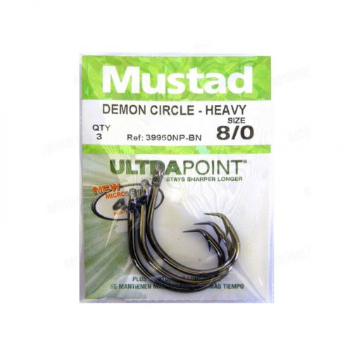 Mustad UltraPoint Demon Wide Gap Perfect in-Line Circle 1 Extra Fine Wire Hook Saltwater or Freshwater Fishing Hooks carp For Catfish Gear and Equipment bluegill to Tuna